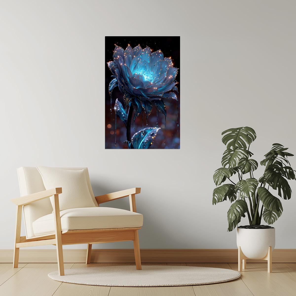 Radiant Cosmic Bloom | Otherworldly Surrealism | Wall Decor Poster