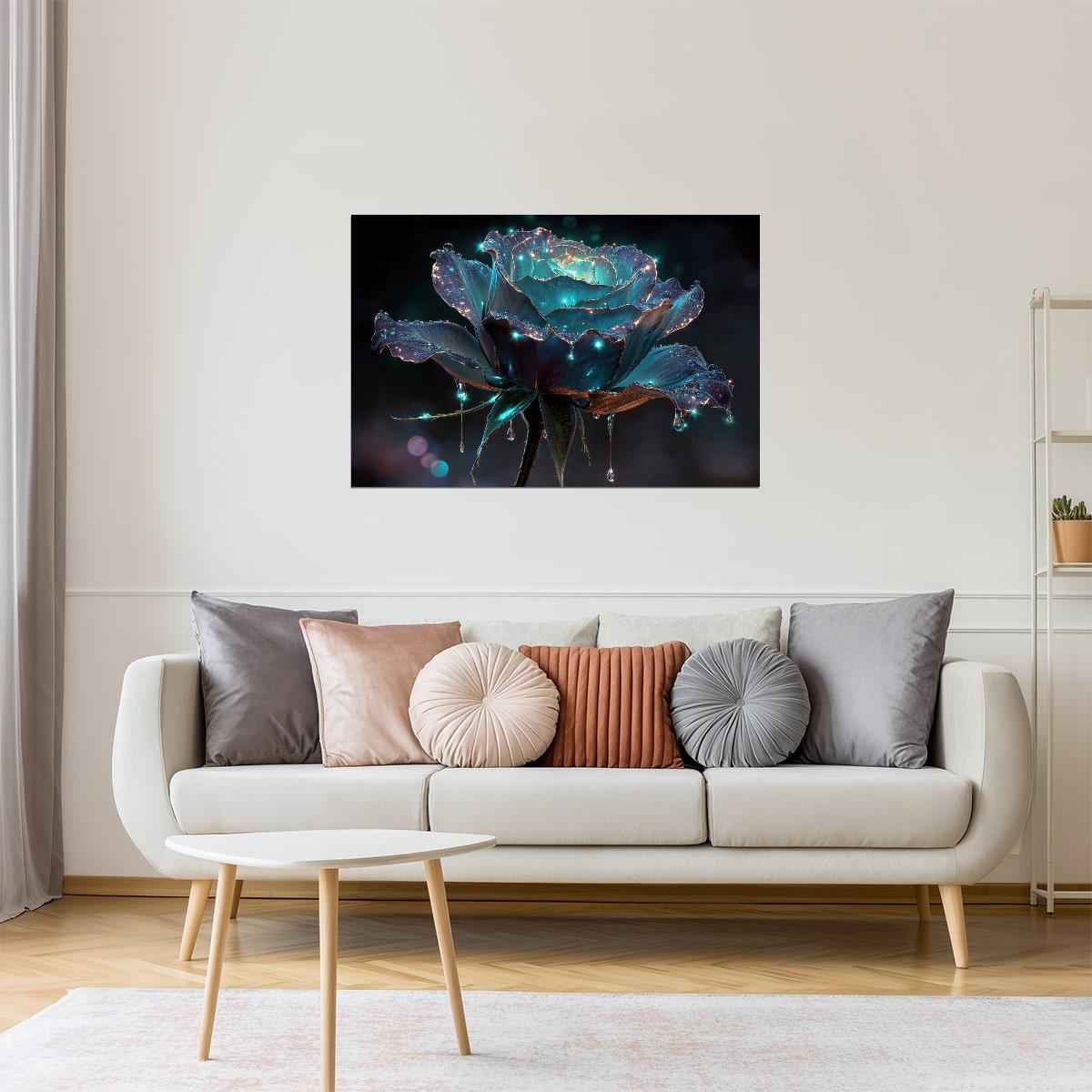 Glowing Dark Rose | Mystical Fantasycore | Wall Decor Poster