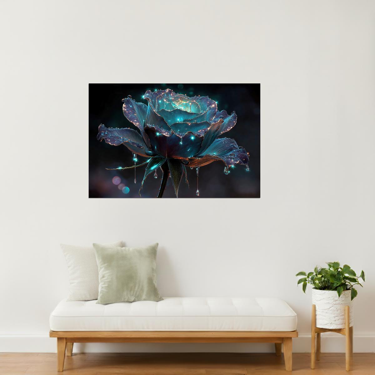 Glowing Dark Rose | Mystical Fantasycore | Wall Decor Poster
