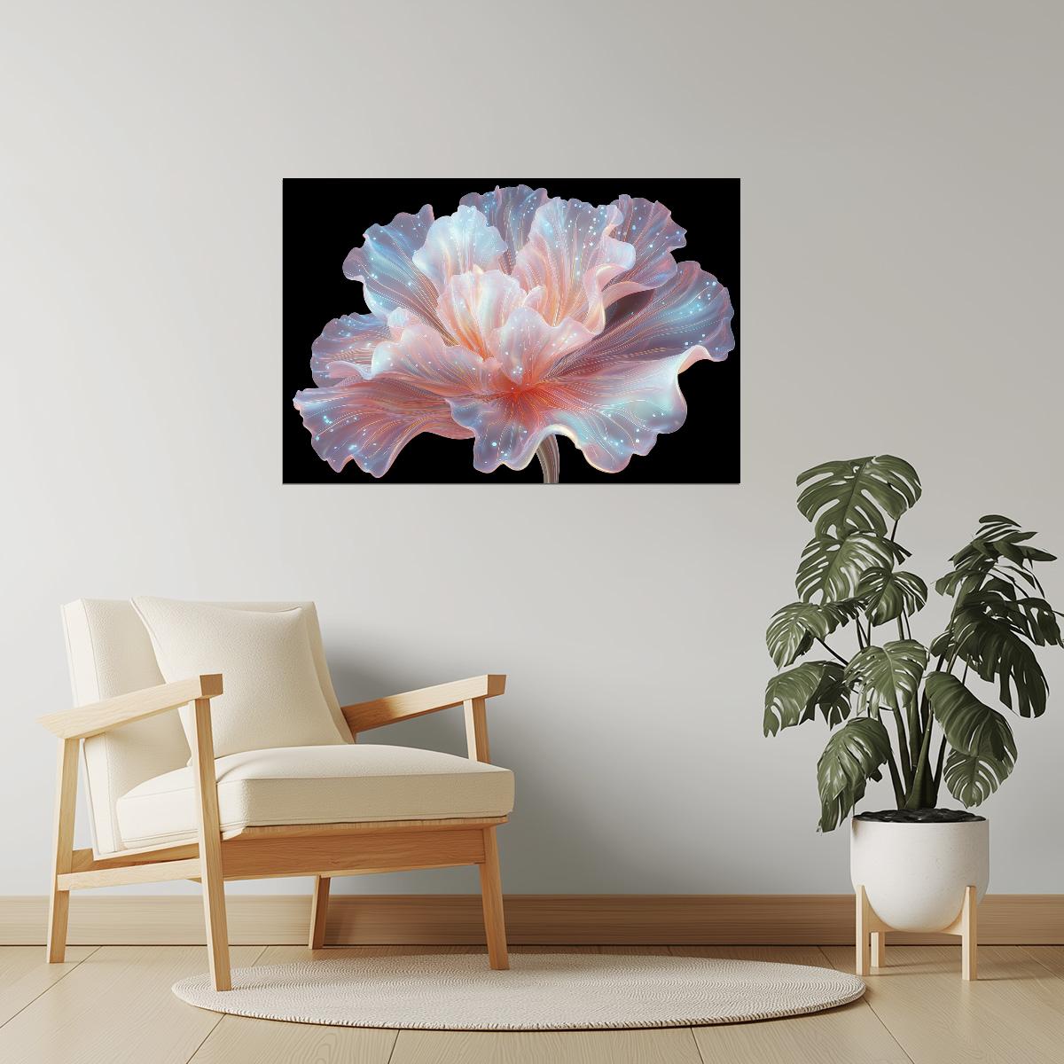 Translucent Coral Bloom | Ethereal Fantasy Art | Wall Decor Poster