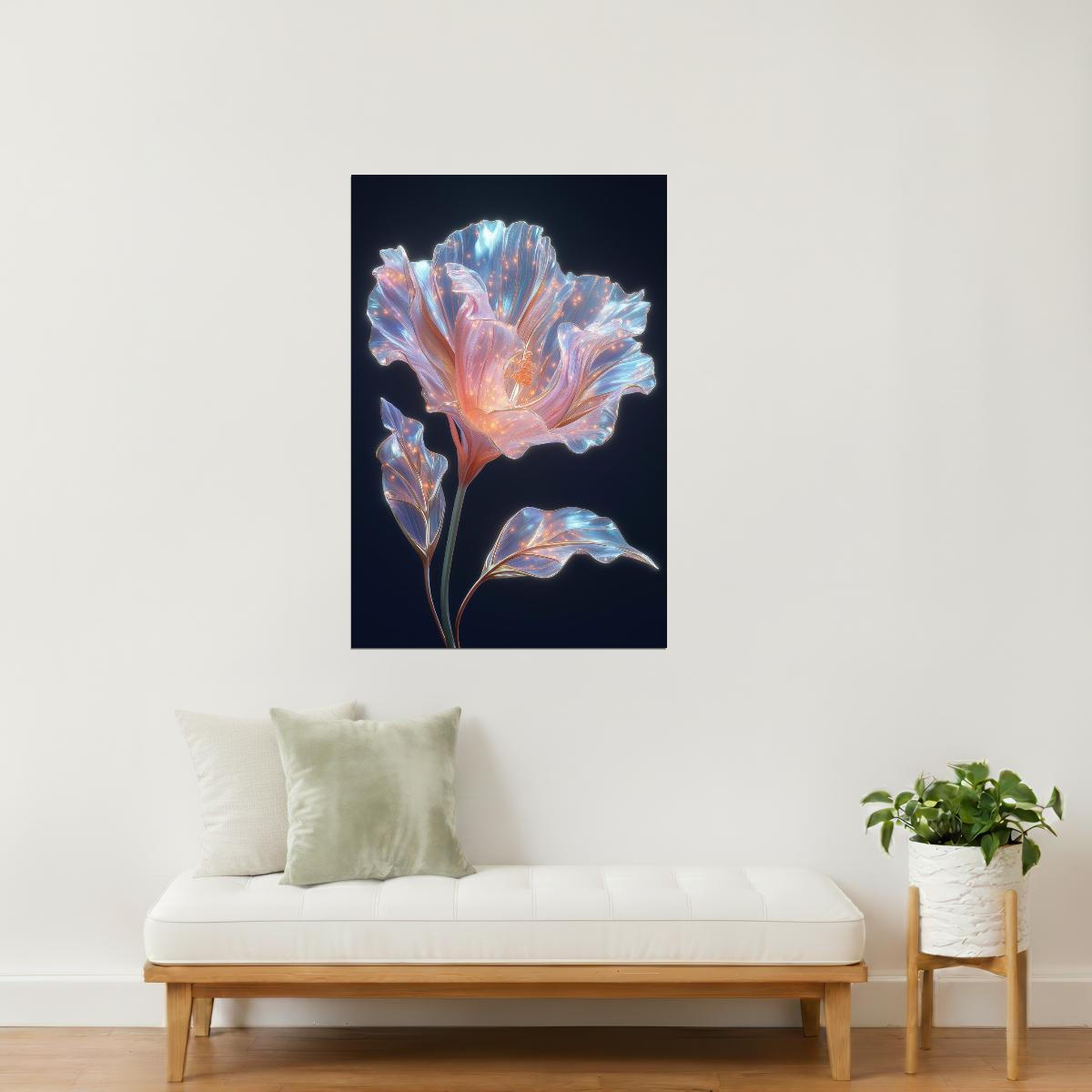 Iridescent Pink Petals | Dreamy Aura Core | Wall Art Print Poster