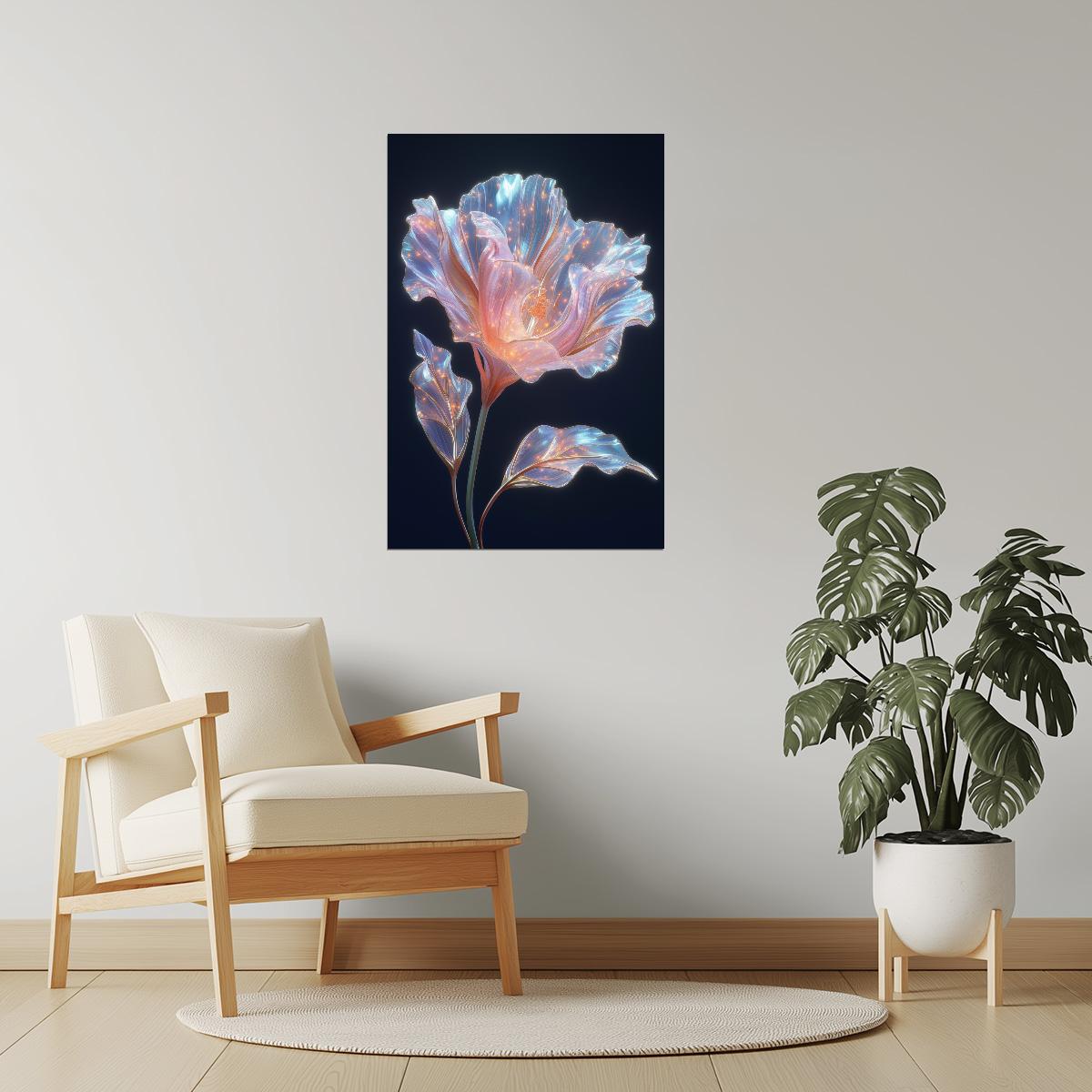Iridescent Pink Petals | Dreamy Aura Core | Wall Art Print Poster