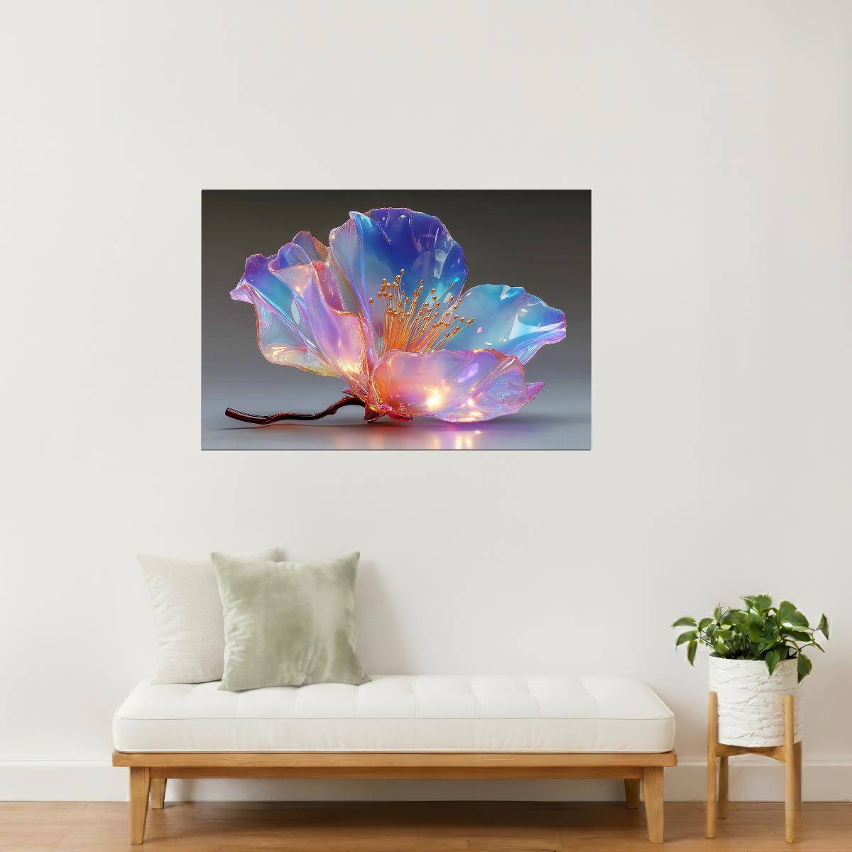Prismatic Fallen Bloom | Mystical Surrealism | Wall Art Print Poster