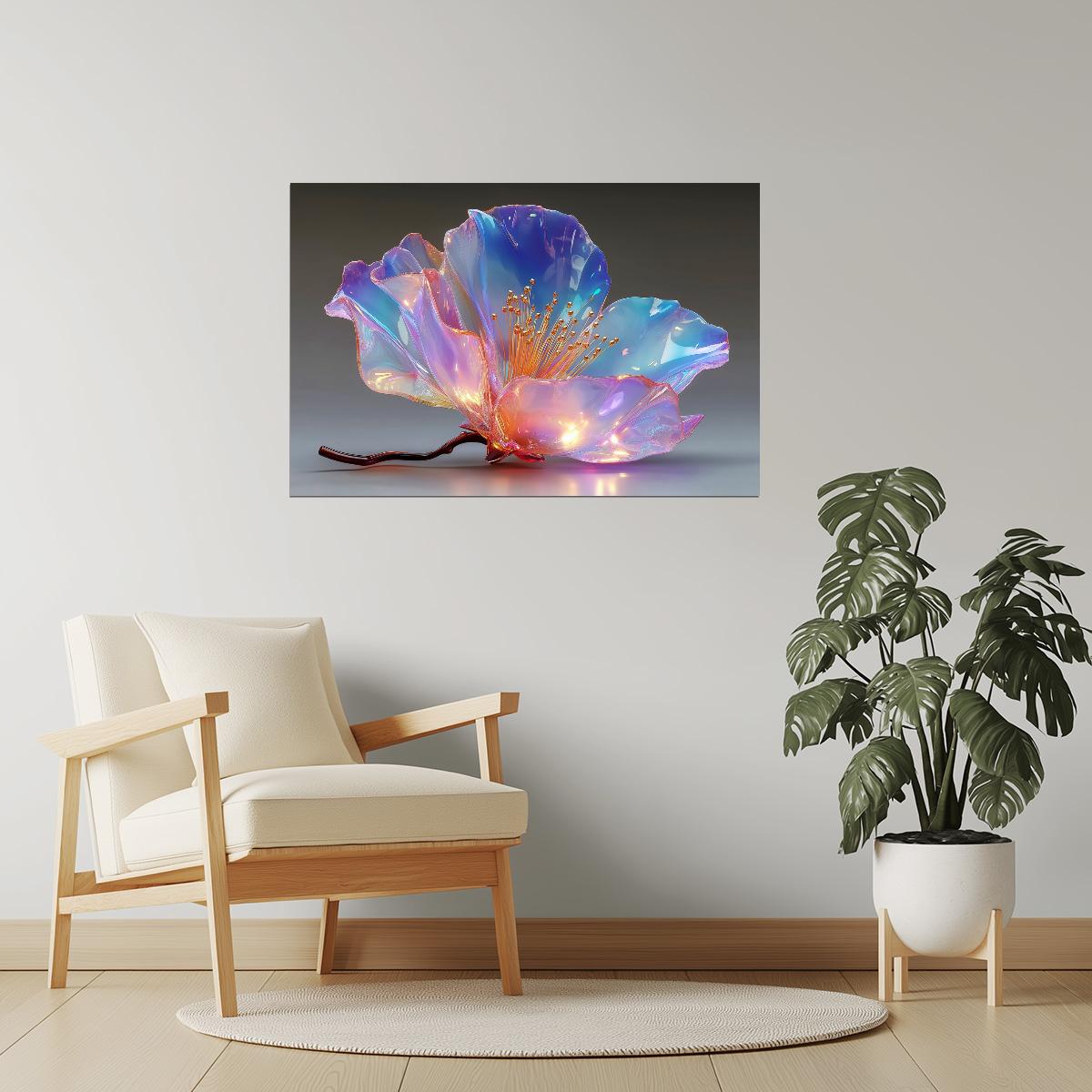 Prismatic Fallen Bloom | Mystical Surrealism | Wall Art Print Poster