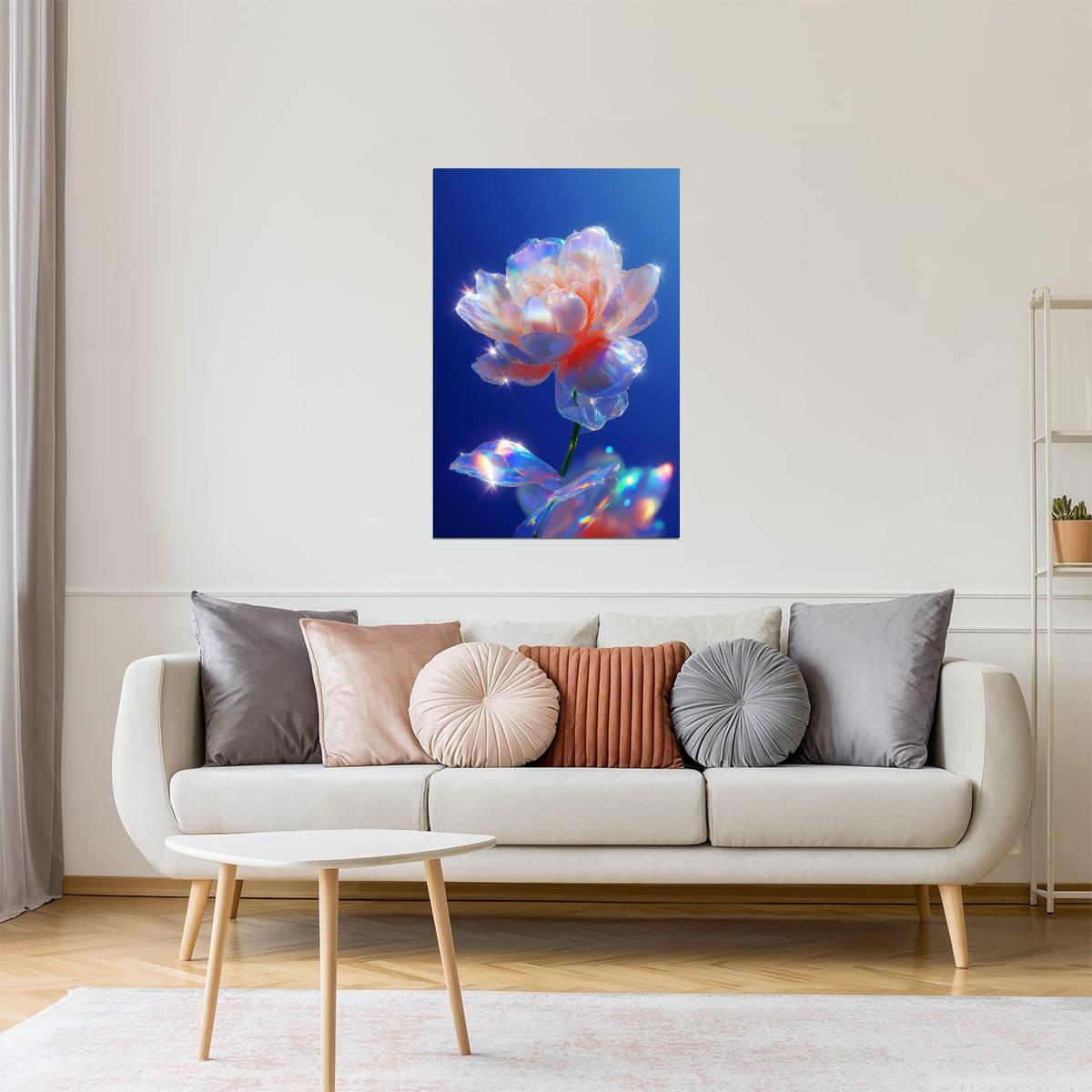 Shimmering Peach Blossom | Enchanting Fantasy Art | Wall Decor Poster