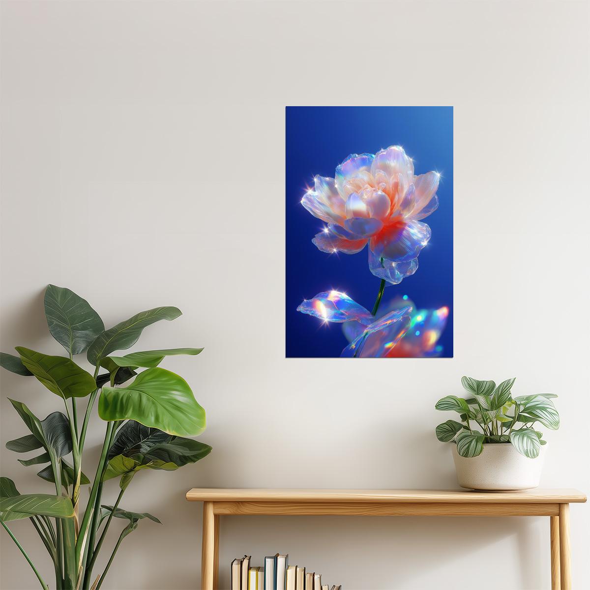 Shimmering Peach Blossom | Enchanting Fantasy Art | Wall Decor Poster