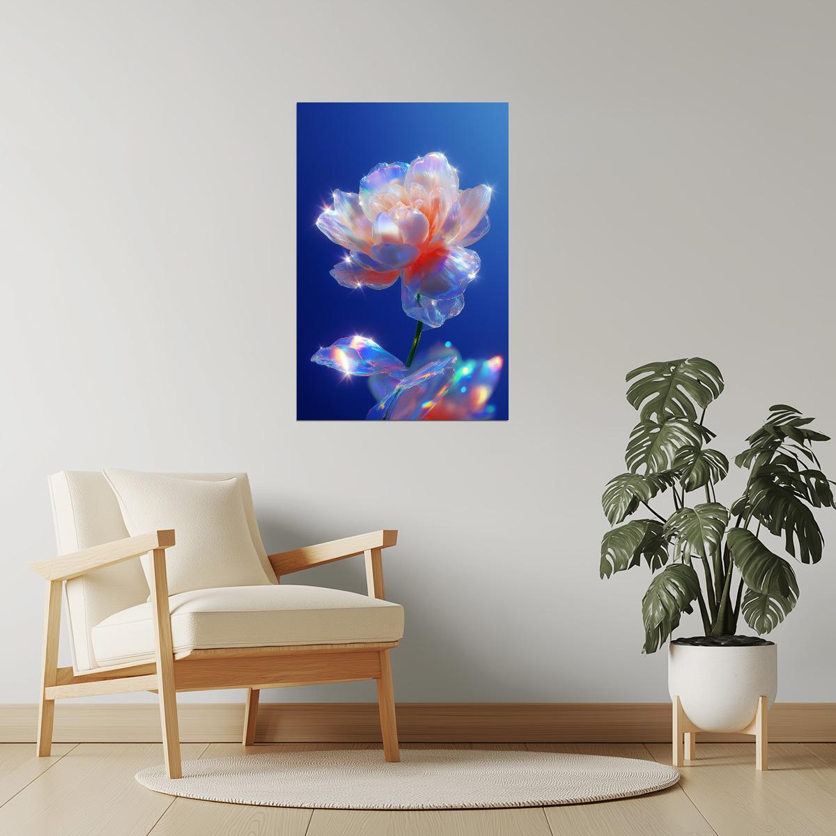 Shimmering Peach Blossom | Enchanting Fantasy Art | Wall Decor Poster