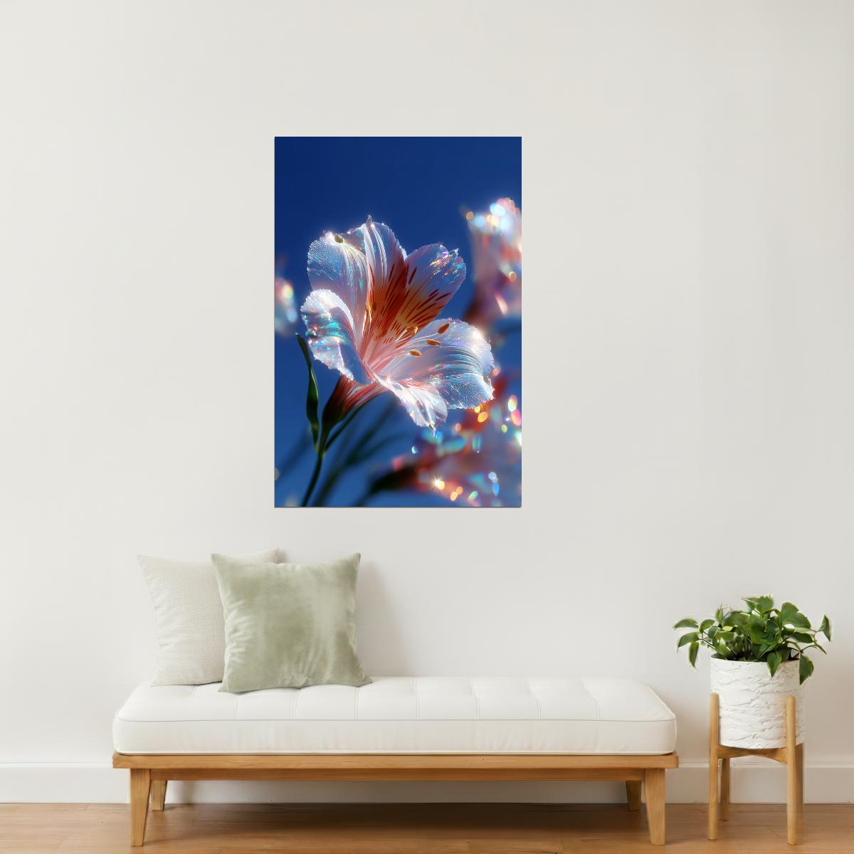 Radiant White Flower | Ethereal Dreamcore | Wall Art Print Poster