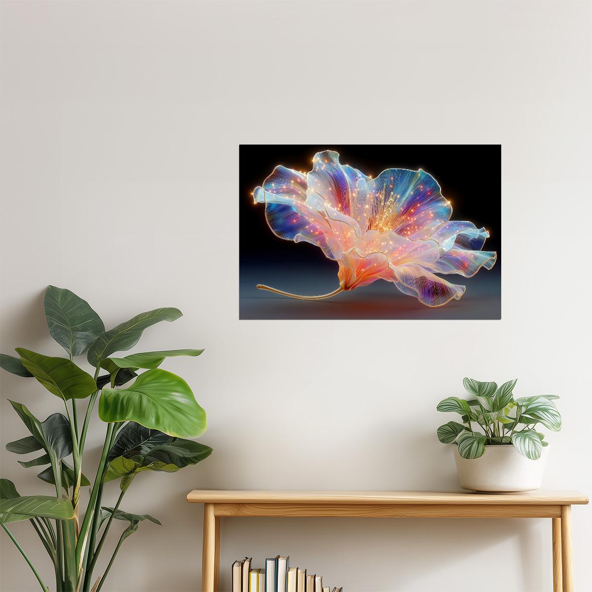 Prismatic Bloom | Ethereal Fantasy Art | Wall Art Print Poster