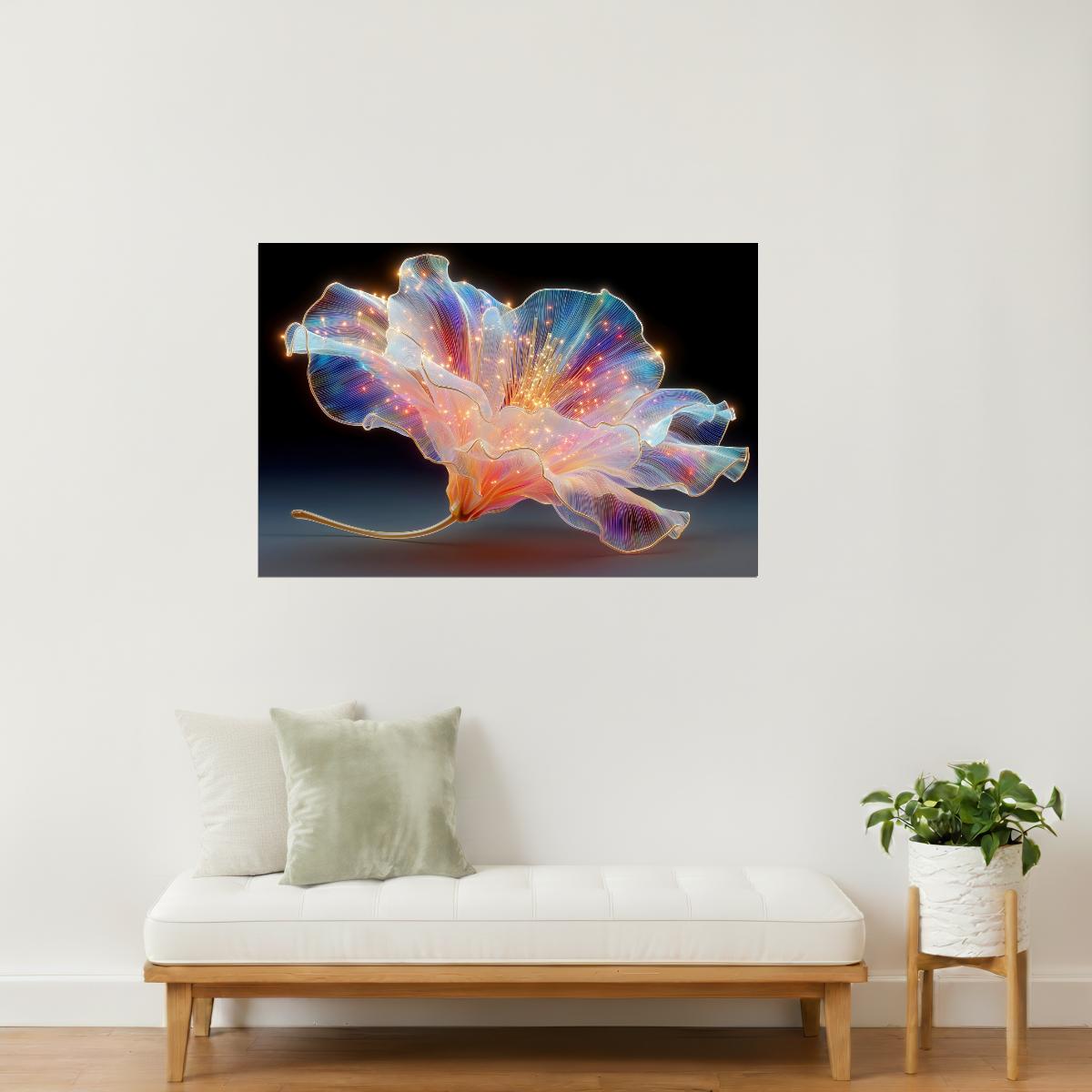 Prismatic Bloom | Ethereal Fantasy Art | Wall Art Print Poster