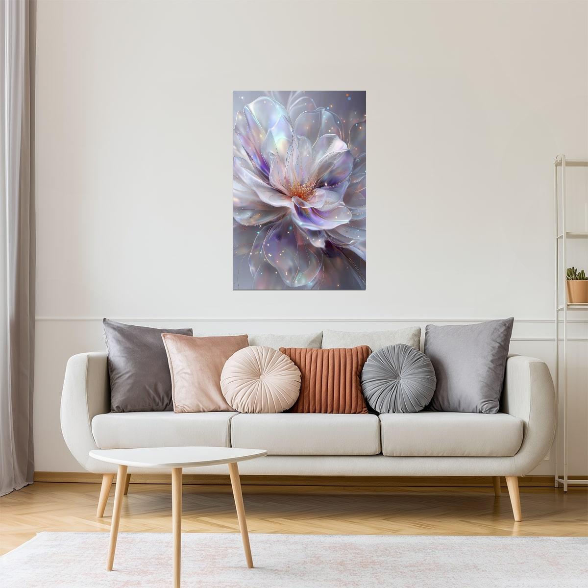 Translucent White Petals | Dreamy Surrealism | Wall Decor Poster