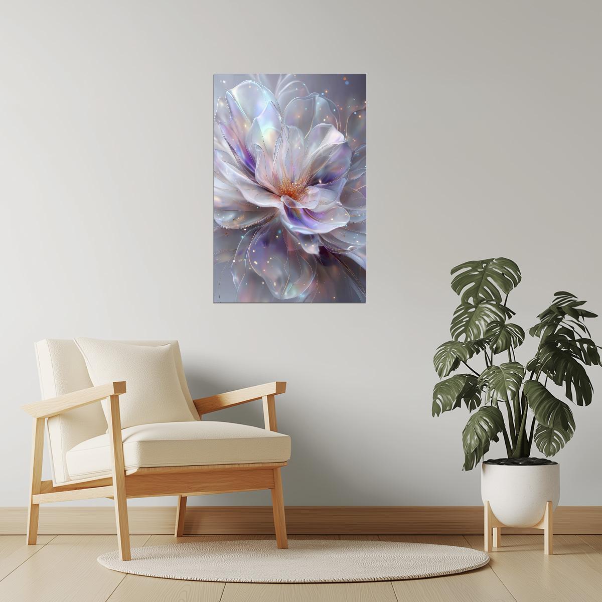 Translucent White Petals | Dreamy Surrealism | Wall Decor Poster