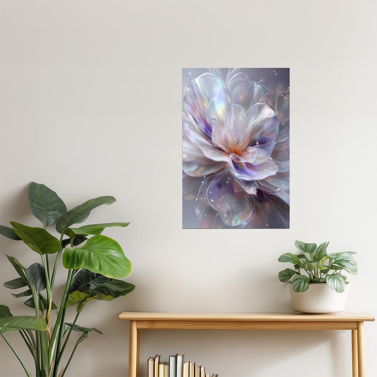 Translucent White Petals | Dreamy Surrealism | Wall Decor Poster