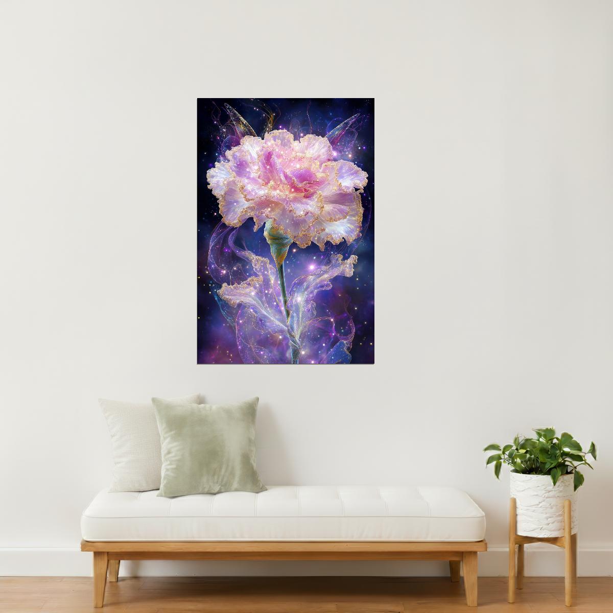 Celestial Cosmic Flower | Otherworldly Fantasy Art | Wall Art Print Poster