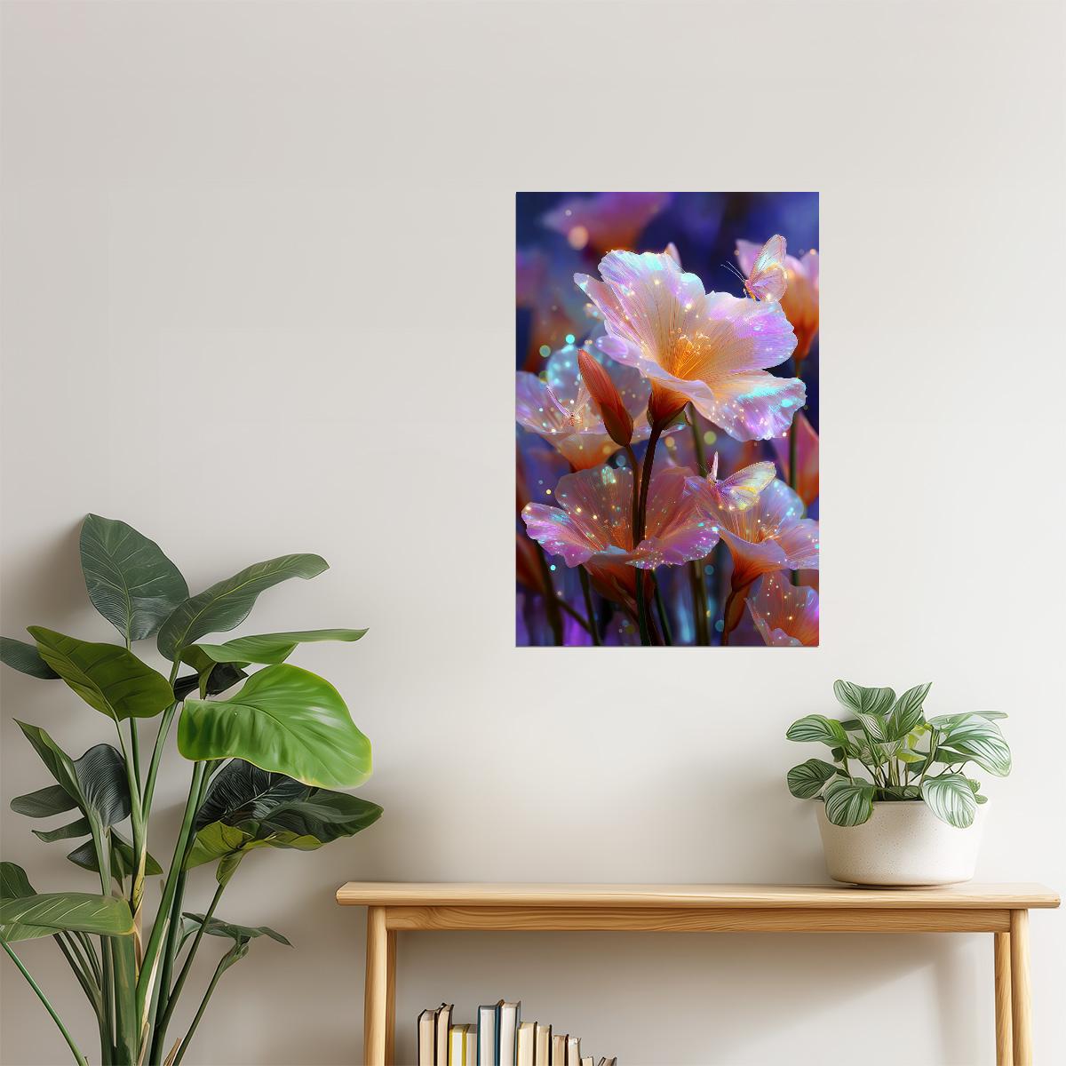 Shimmering Orange Blooms | Whimsical Fantasycore | Wall Decor Poster
