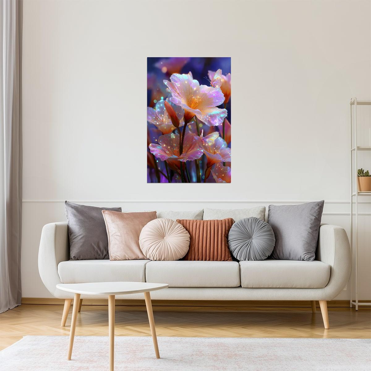 Shimmering Orange Blooms | Whimsical Fantasycore | Wall Decor Poster