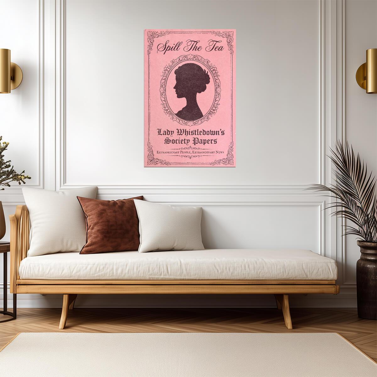 Bridgerton TV Show Poster | Lady Whistledown Pamphlet Pink Fan Art - Movies & TV Poster