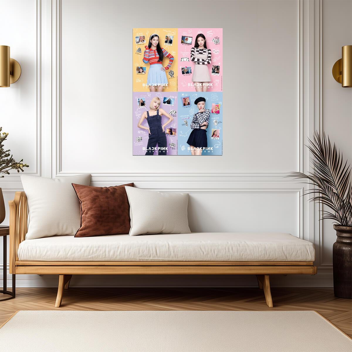 Blackpink The Game | K-Pop Music Poster | Jennie Lisa Rosé Jisoo Group Photo