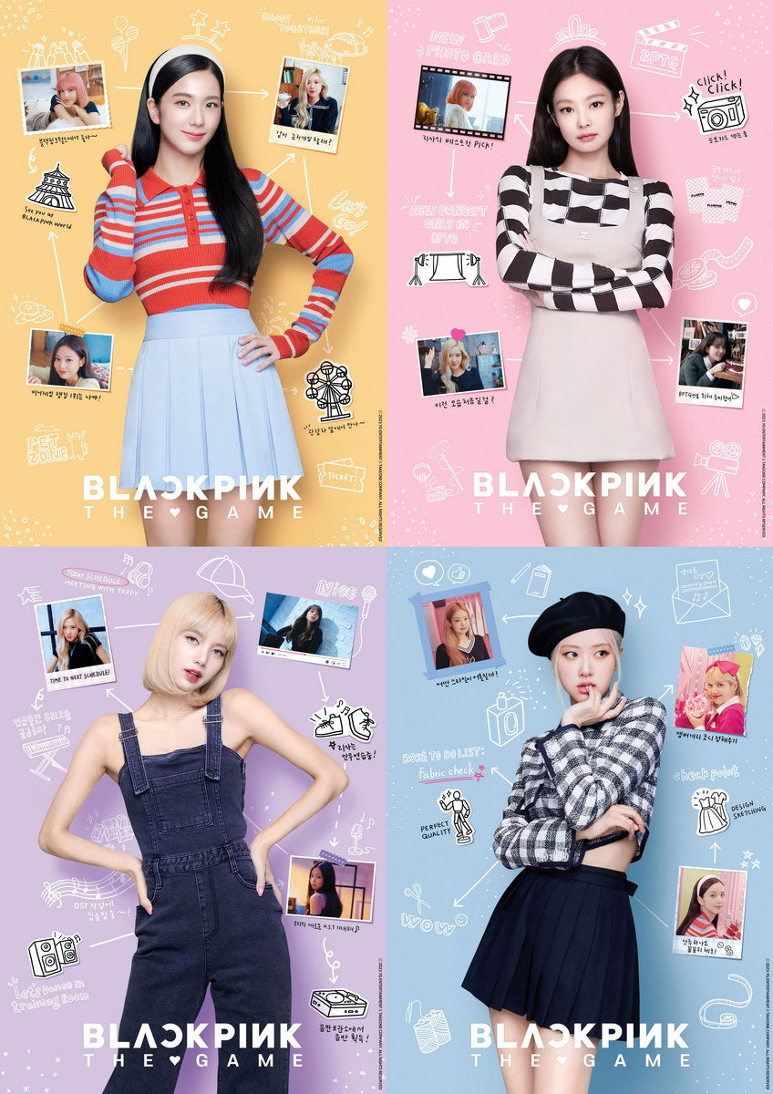Blackpink The Game | K-Pop Music Poster | Jennie Lisa Rosé Jisoo Group Photo
