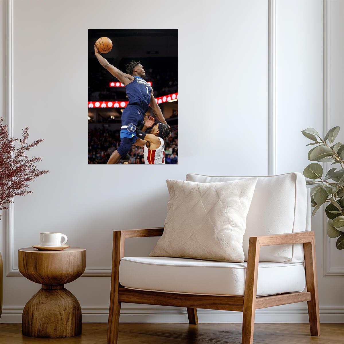 Anthony Edwards Dunk | Basketball Poster | NBA Player Action Photography