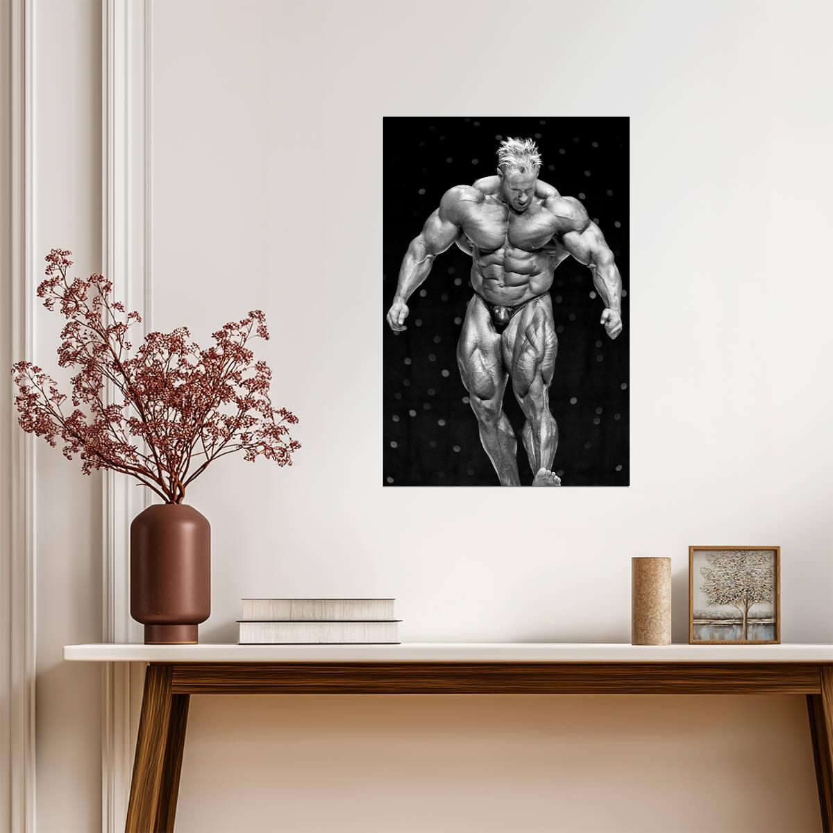 Jay Cutler Bodybuilding Pose | Fitness Motivation Poster | Gym Black and White Photography