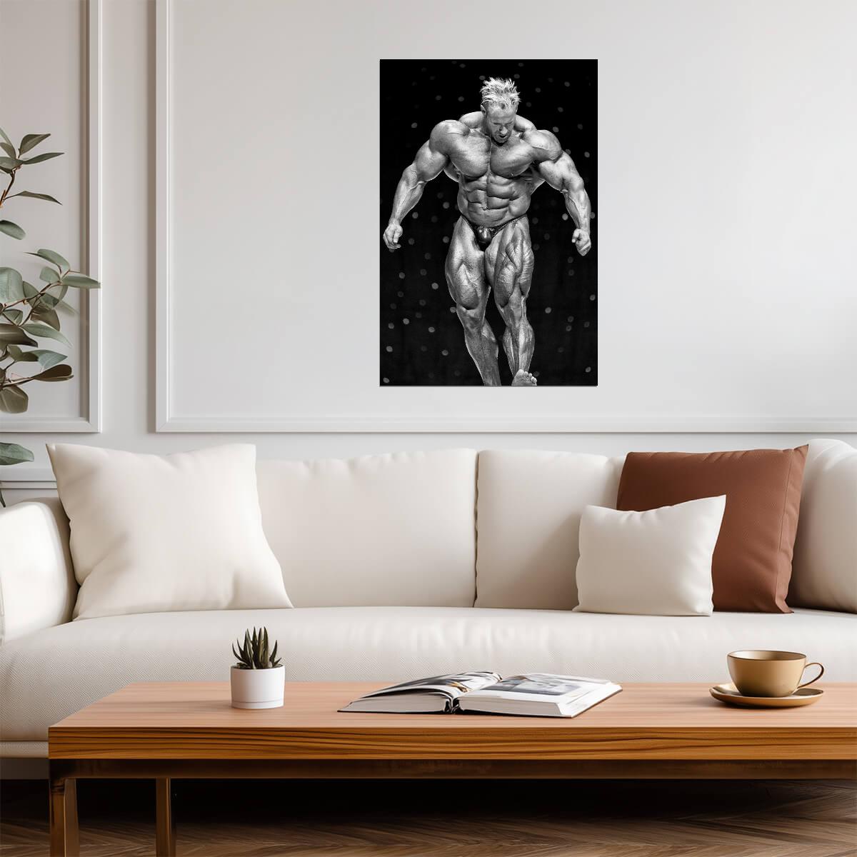 Jay Cutler Bodybuilding Pose | Fitness Motivation Poster | Gym Black and White Photography