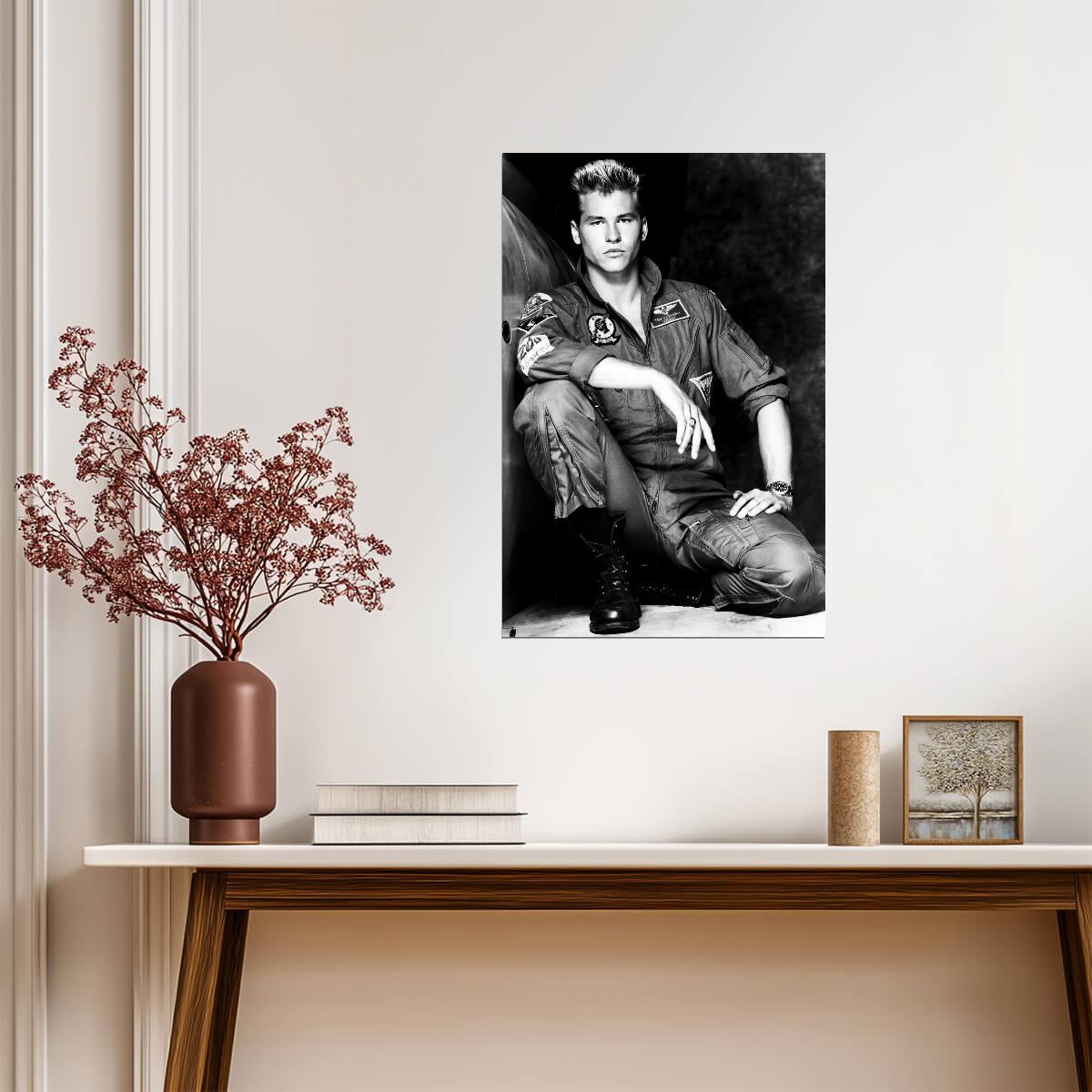 Val Kilmer as Iceman | Top Gun Movie Poster | 80s Star Actor Art