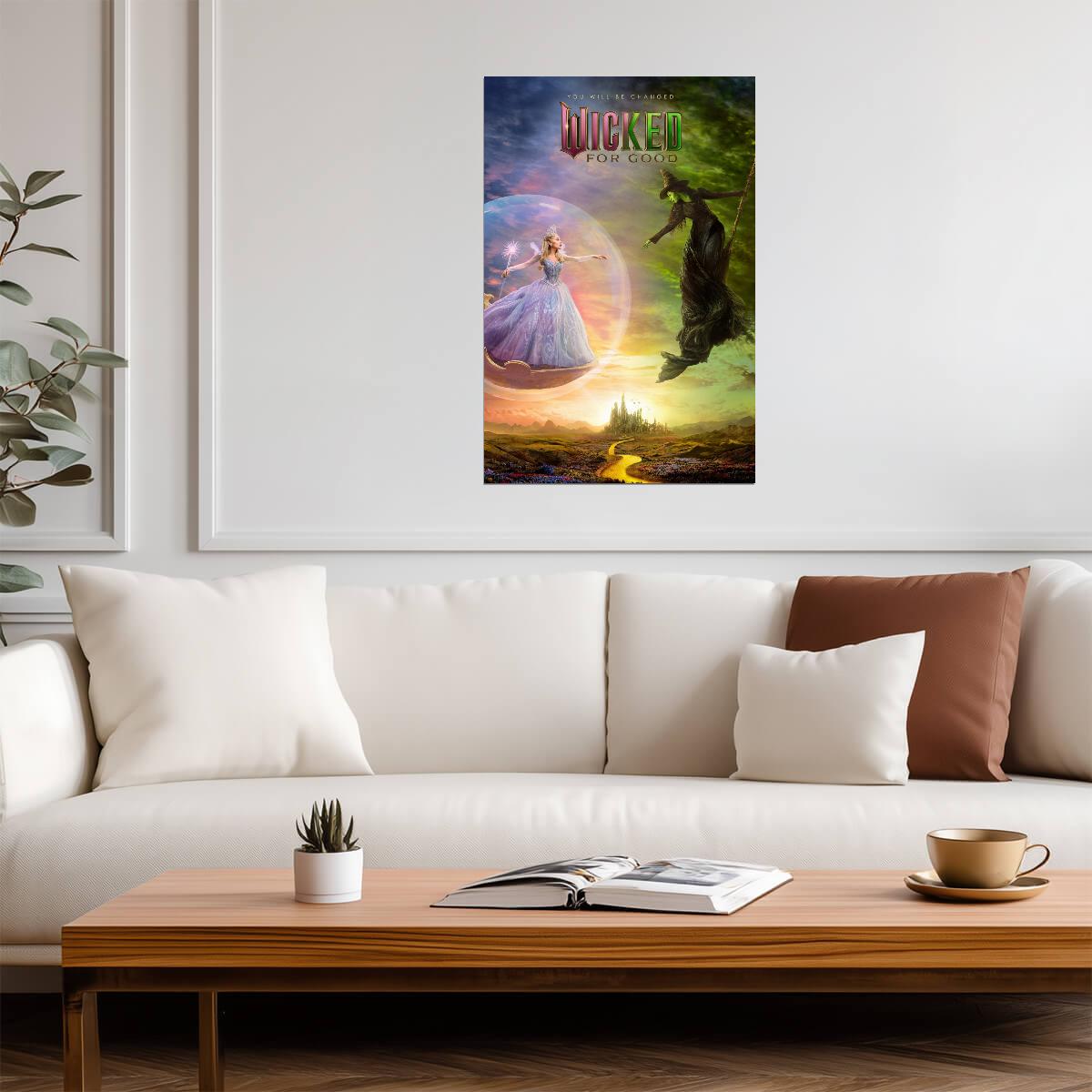 Wicked For Good Glinda & Elphaba Opposing Forces | Fantasy Musical Poster | Good vs Wicked Art Print - Movies & TV Poster