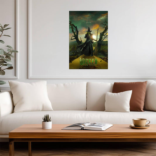 Wicked For Good Cynthia Erivo as Elphaba | Witch Silhouette Poster | Fantasy Musical Character Art - Movies & TV Poster