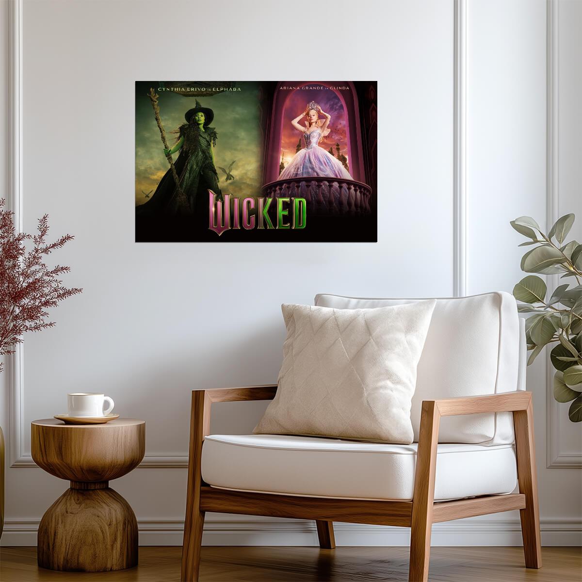 Wicked For Good Elphaba & Glinda Split Screen | Good vs Wicked Poster | Fantasy Musical Character Art - Movies & TV Poster