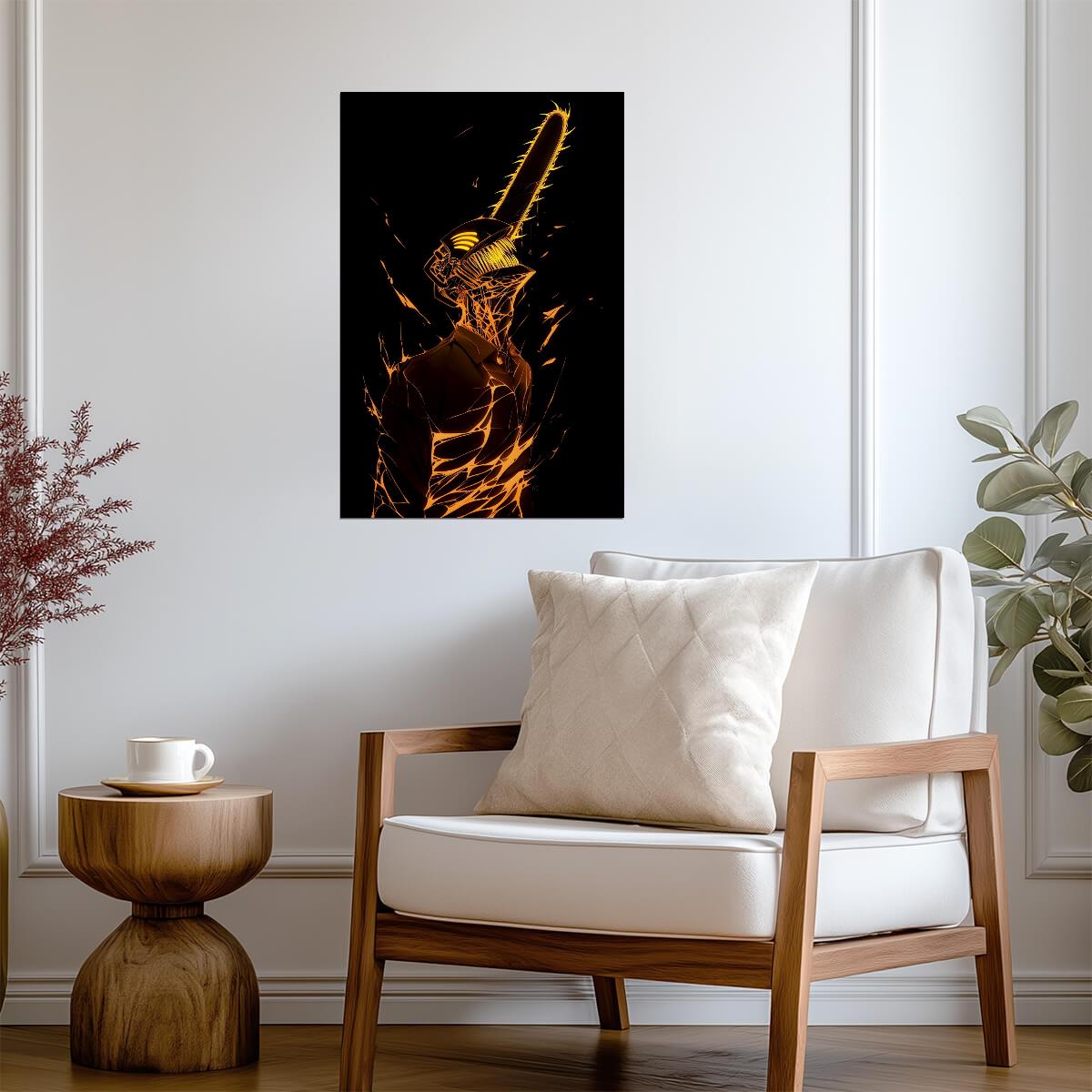 Chainsaw Man Glow Silhouette | Anime Poster | Minimalist Manga Art - Anime Poster