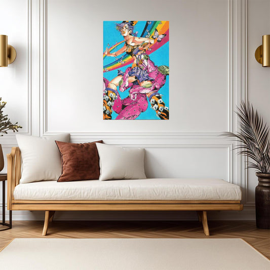 JoJo's Bizarre Adventure Stone Ocean Rainbow | Anime Poster | Colorful Manga Wall Art - Anime Poster