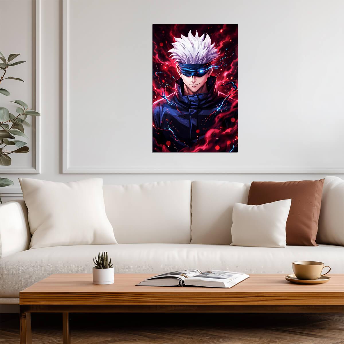 Jujutsu Kaisen Satoru Gojo Red Aura | Anime Poster | Shonen Manga Wall Art - Anime Poster