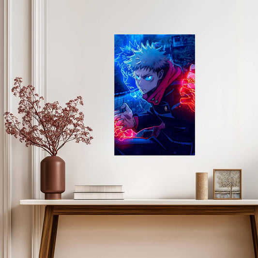 Jujutsu Kaisen Yuji Itadori Black Flash | Anime Poster | Action Shonen Art - Anime Poster