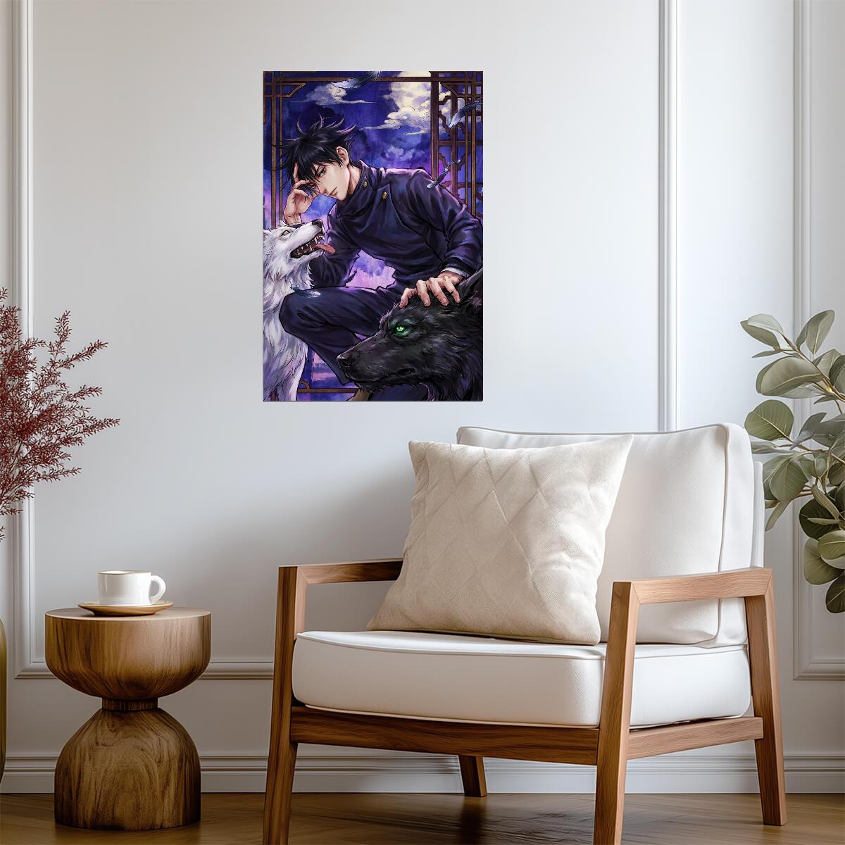 Jujutsu Kaisen Megumi Fushiguro & Divine Dogs | Anime Poster | Zenin Clan Art Print - Anime Poster