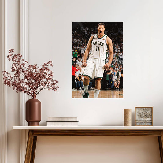 Brook Lopez Milwaukee Bucks Action | Basketball Poster | Sports Wall Art - Sports Poster