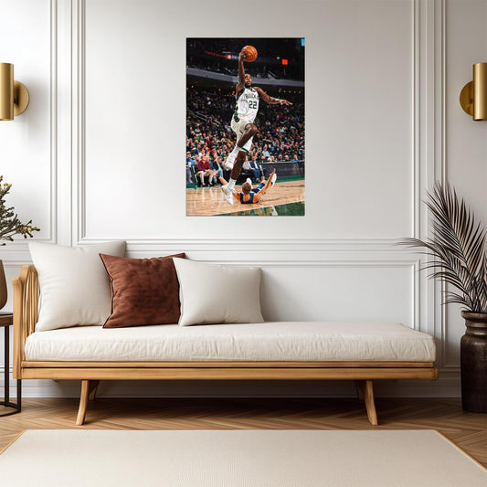 Khris Middleton Milwaukee Bucks Dunk | Basketball Poster | Sports Legend Art - Sports Poster