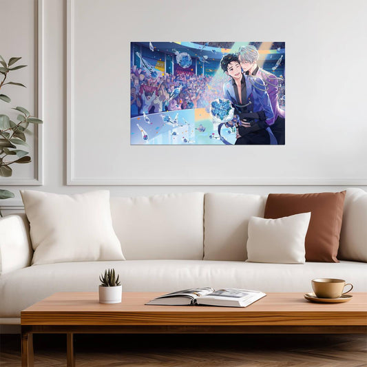 Yuri on Ice Victory Ceremony | Anime Poster | Figure Skating Champions Art - Anime Poster