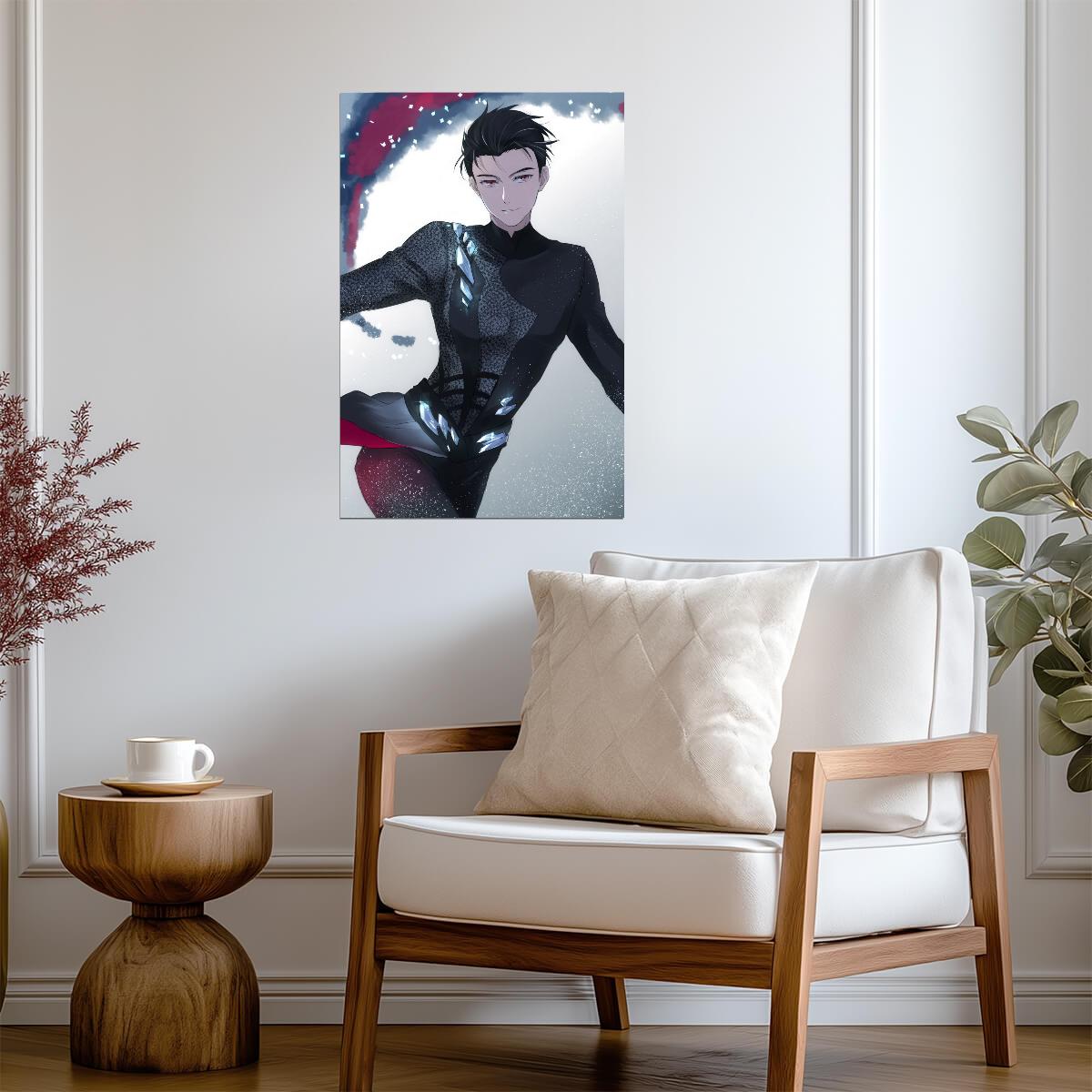 Yuri on Ice Yuuri Katsuki Black Outfit | Anime Poster | Minimalist Anime Decor - Anime Poster