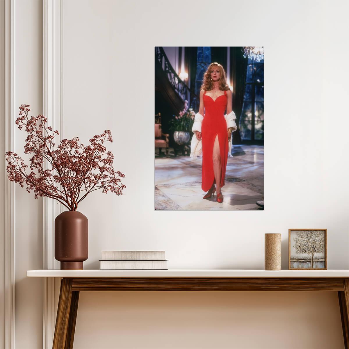 Goldie Hawn in Red Dress Poster | Death Becomes Her Movie Wall Art Print - Celebrities Poster