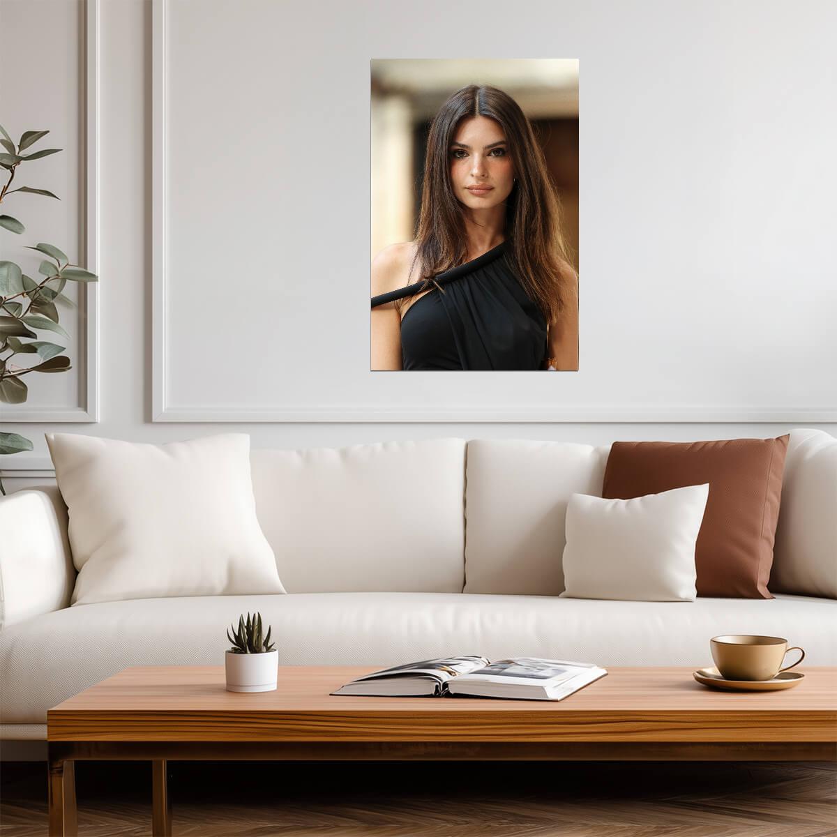 Emily Ratajkowski in Black Top Poster | Model Wall Art Print - Celebrities Poster