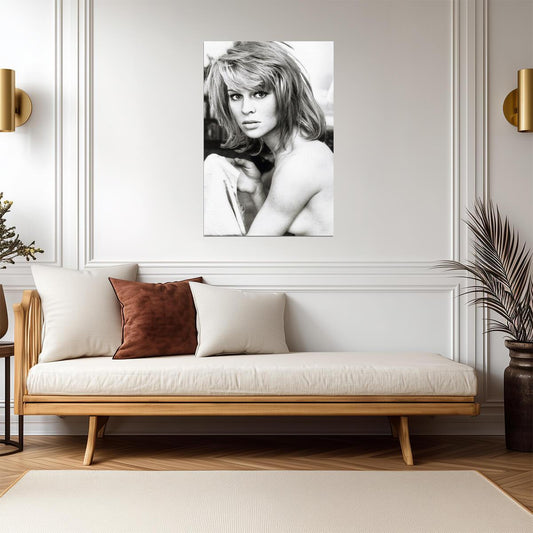 Julie Christie Nude Portrait Poster | Black and White Wall Art Print - Celebrities Poster