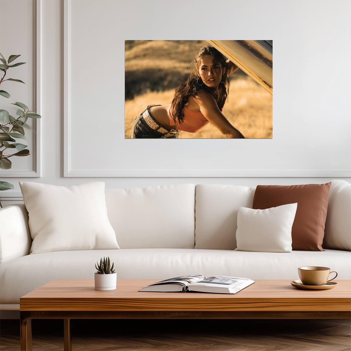 Megan Fox Car Scene Poster | Sexy Actress Wall Art Print - Celebrities Poster