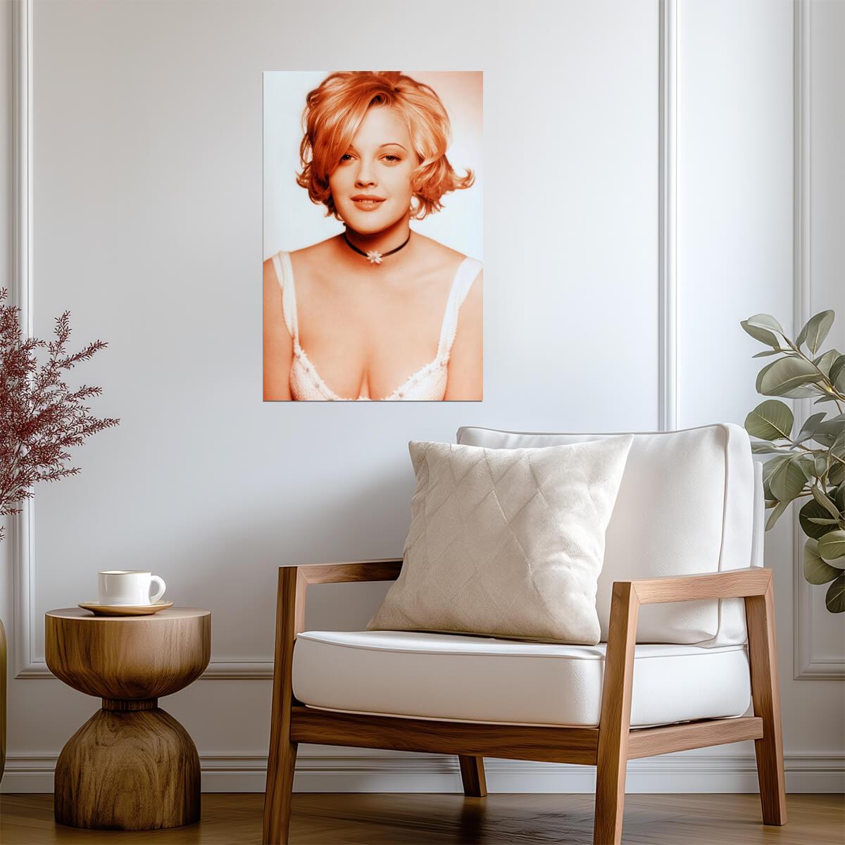 Drew Barrymore 1990s Short Hair Poster | Sexy Actress Wall Art Print - Celebrities Poster