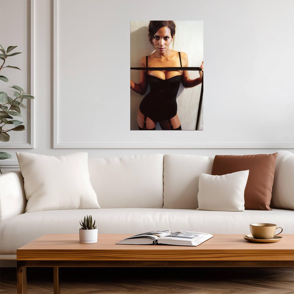 Halle Berry in Black Bodysuit Poster | Sexy Actress Wall Art Print - Celebrities Poster