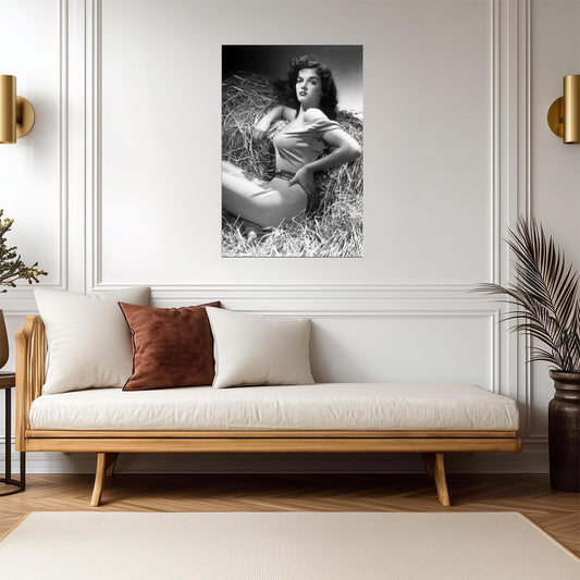Jane Russell Portrait Poster | The Outlaw 1943 Movie Wall Art Print - Celebrities Poster