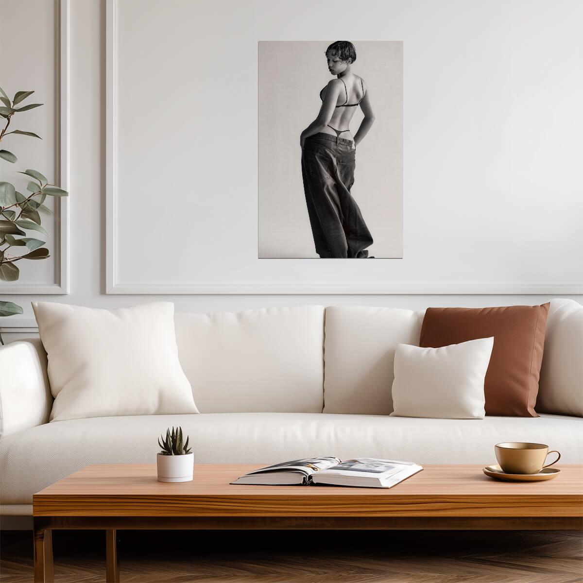 Taylor Russell in Leather Pants Poster | Sexy Actress Wall Art Print - Celebrities Poster