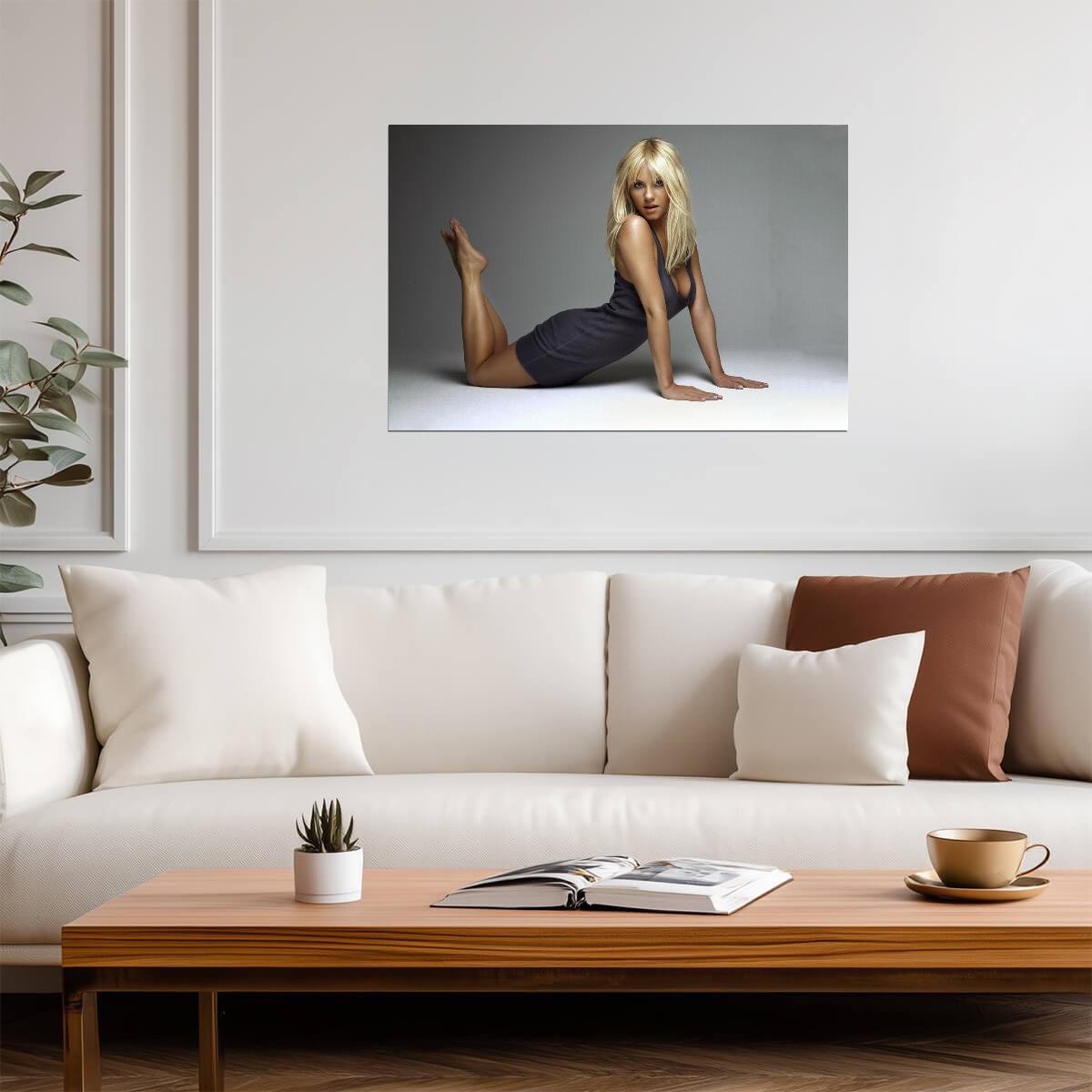 Elisha Cuthbert in Dark Dress Poster | Lying Pose Wall Art Print - Celebrities Poster