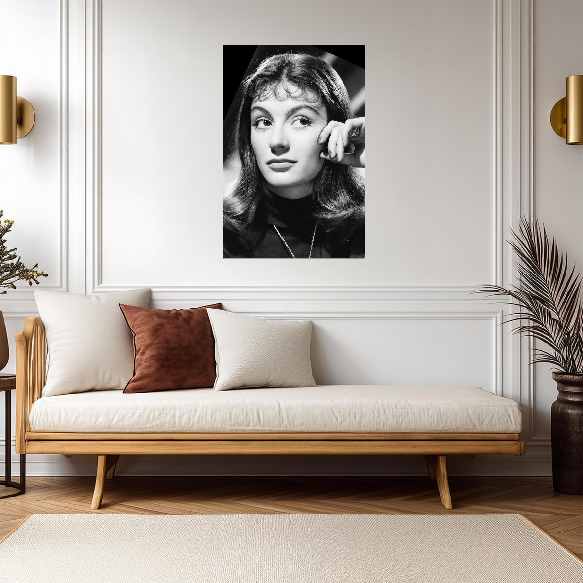 Anouk Aimee Black and White Portrait Poster | Actress Wall Art Print - Celebrities Poster