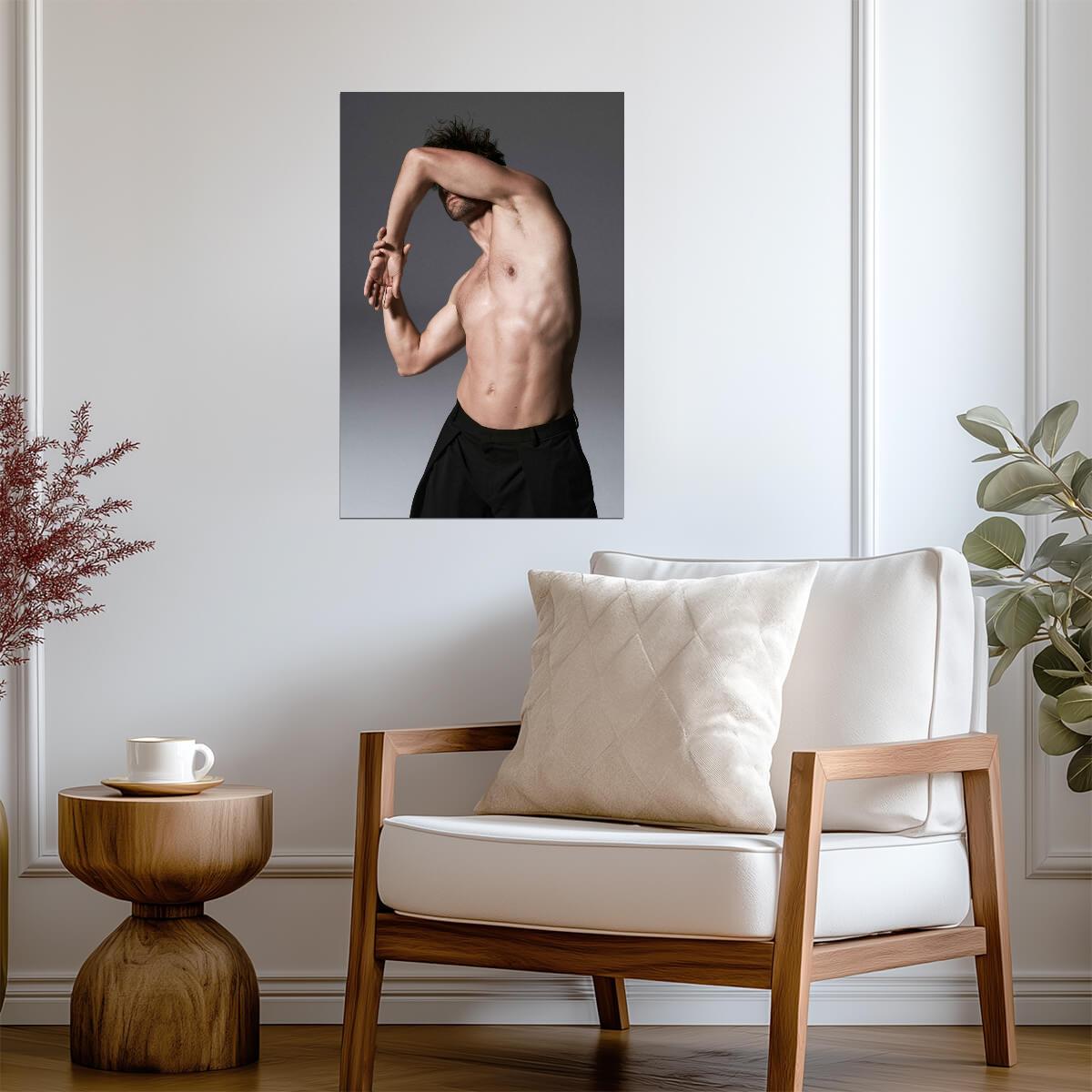 Male Physique Poster | Expressive Studio Portrait - Photography Poster